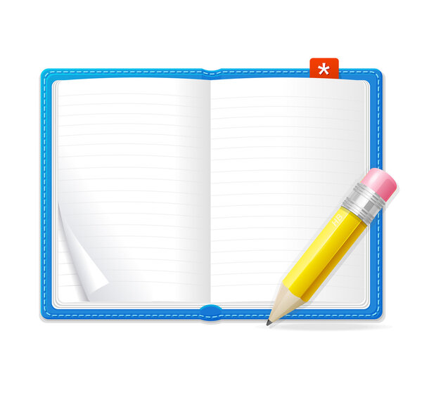 Vector empty open book