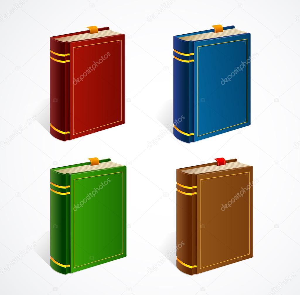 Vector old book icon set