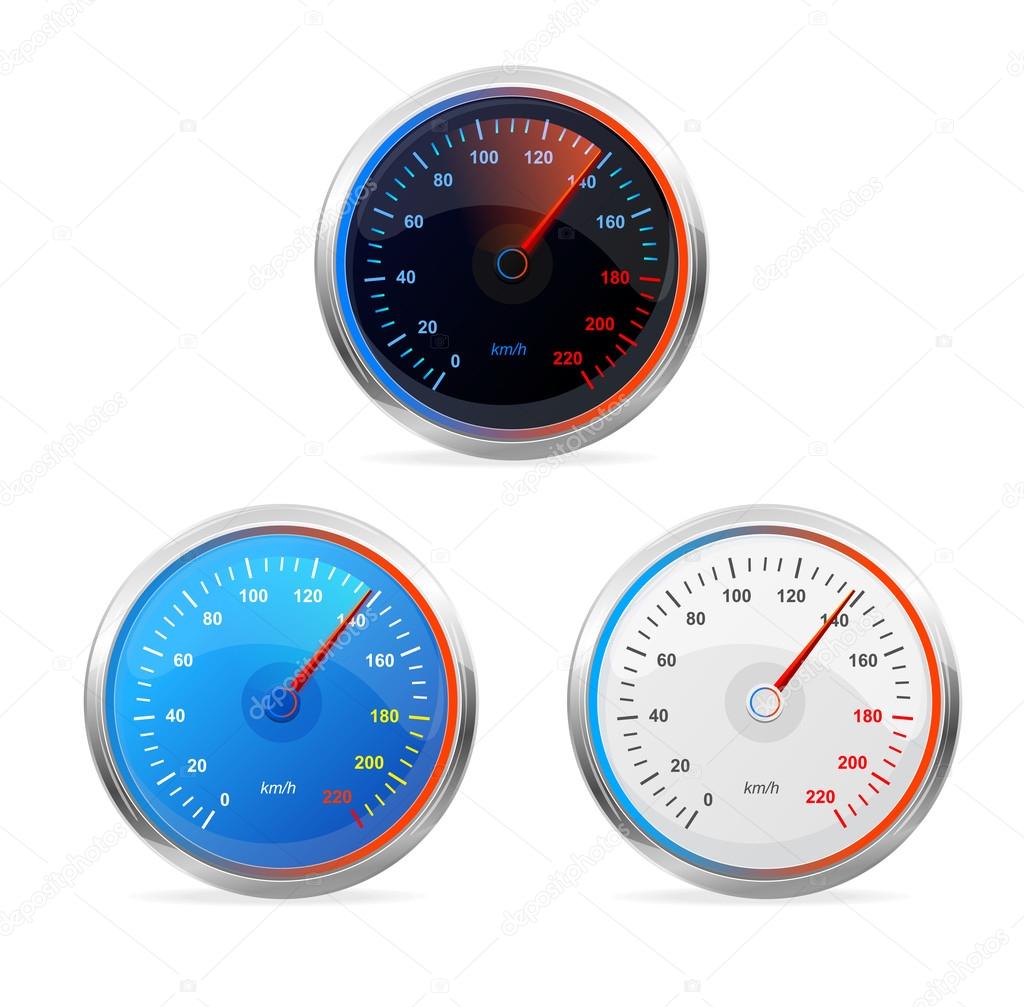 Speedometers, vector set