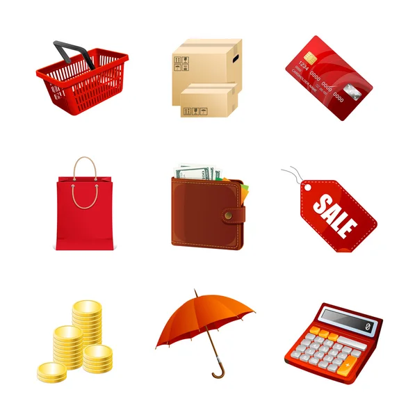 Shopping icons set. Vector — Stock Vector