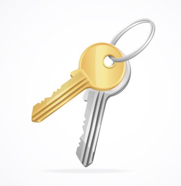 Vector Golden Keys bunch clipart