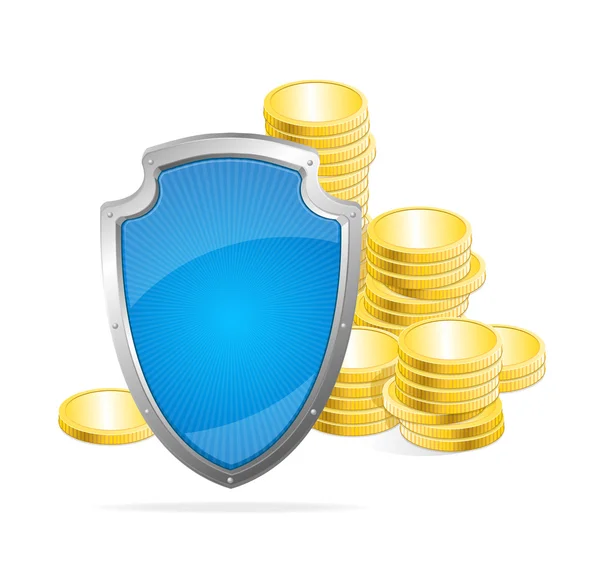 Vector shield. Protection of money concept — Stock Vector