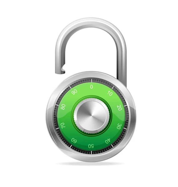 Opened Lock, Security Concept. Vector padlock — Stock Vector
