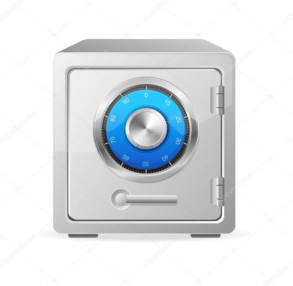 Vector metal safe icon. Security concept