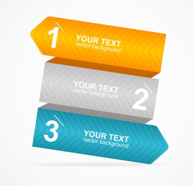 vektör renkli metin kutusu 1,2,3 kavramı