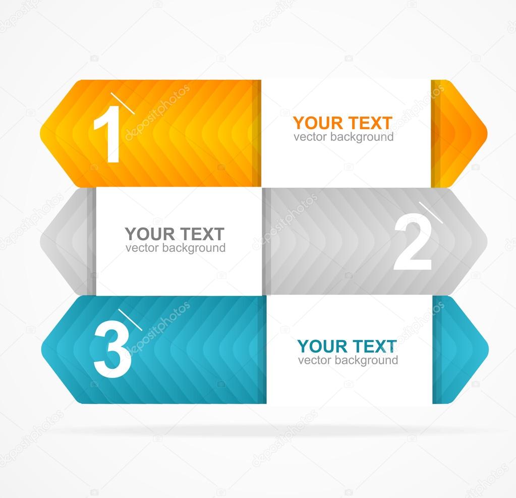 Vector colorful text box 1,2,3 concept