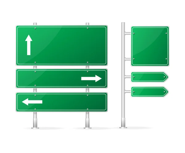 Boş yeşil yol işareti vektör — Stok Vektör