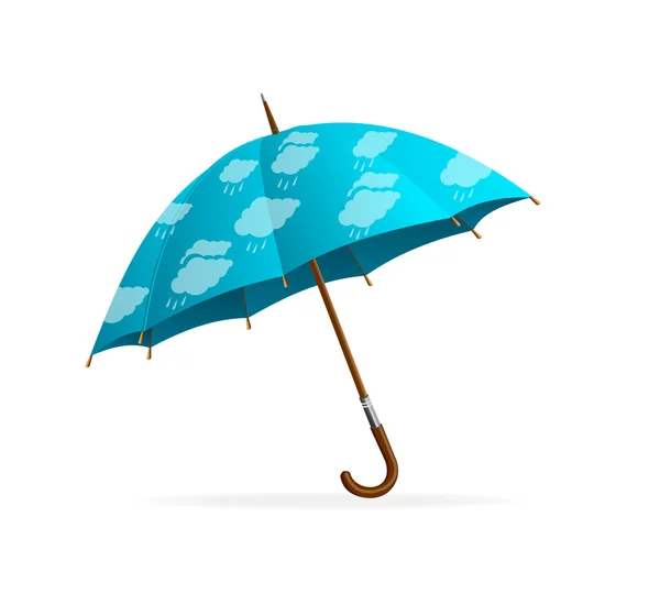 Blue Umbrella and clouds — Stock Vector