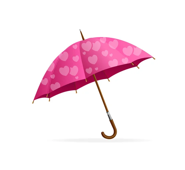 Rosa hjerte Umbrella – stockvektor