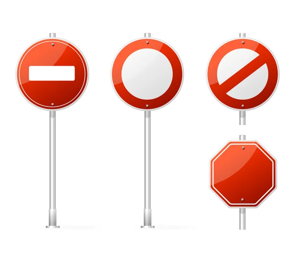 Vector Blank Traffic Sign red — Stock Vector