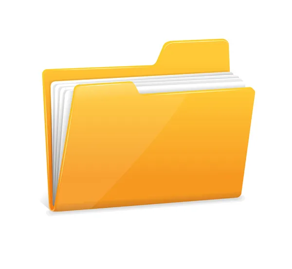 ドキュメントと黄色のファイル フォルダー ストックイラスト
