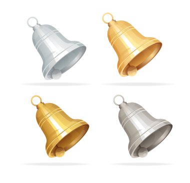 Christmas bell set on white background clipart