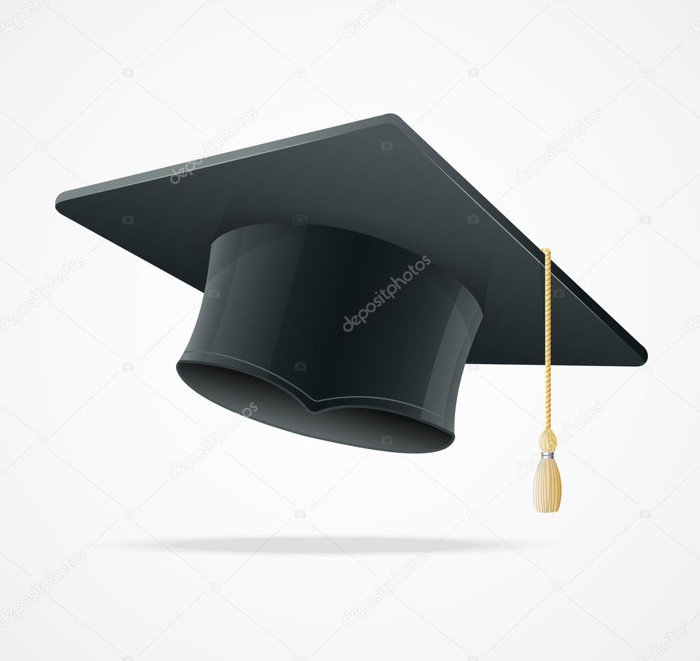 Education Cup on White. Graduation Cap.