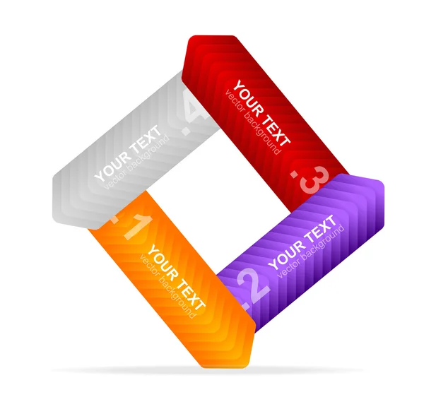 Vektor színes szöveg doboz 1,2,3,4 koncepció — Stock Vector