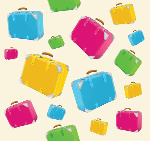 Travel suitcases background — Stock Vector