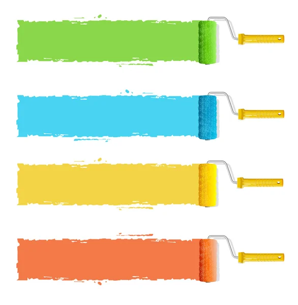 Διάνυσμα κυλίνδρου βούρτσες με χρώμα χρώματα για το κείμενο — Διανυσματικό Αρχείο