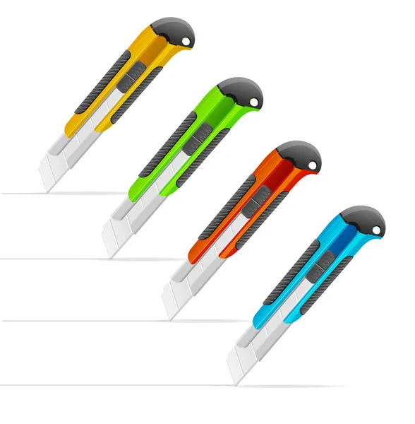 用紙セットのプラスチック製のナイフ — ストックベクタ
