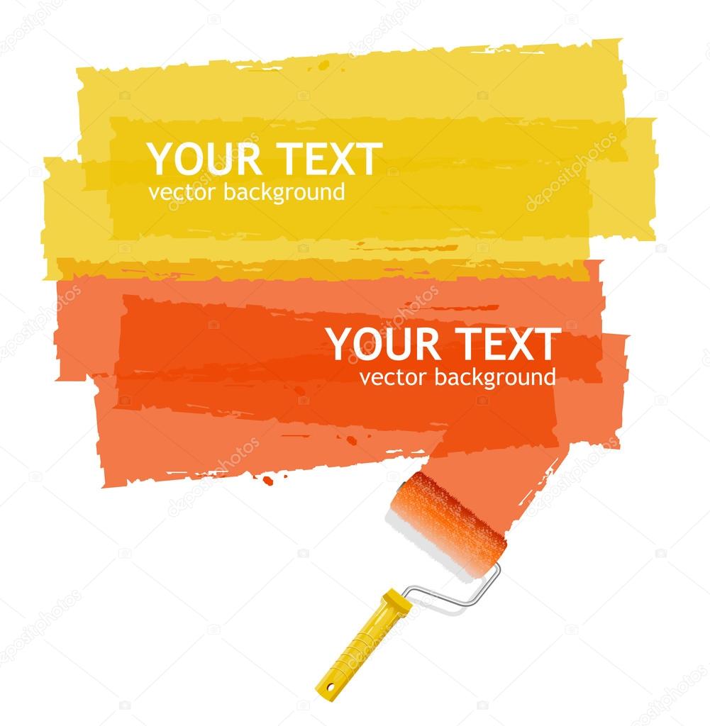 Vector roller brush background for text