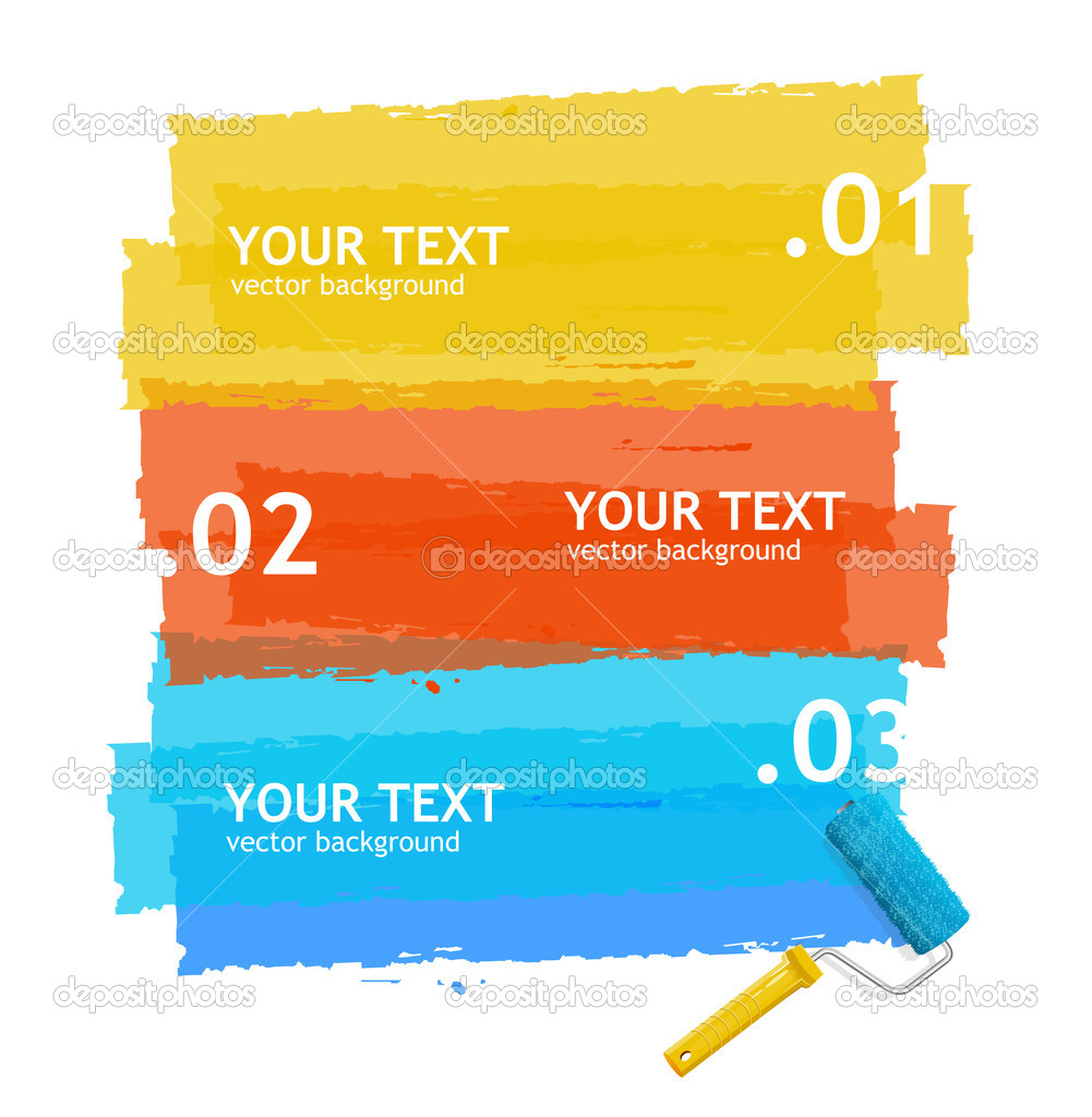 Vector roller brush background for text