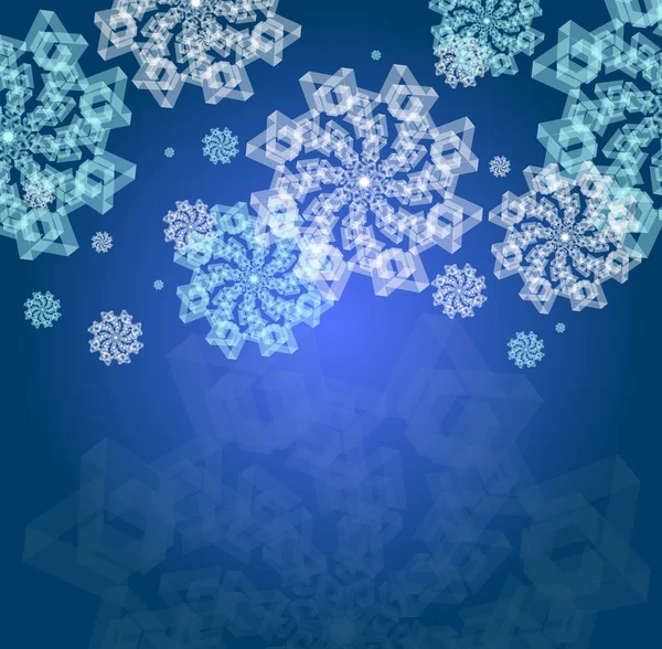 Abstracte kerstachtergrond met sneeuwvlokken — Stockvector