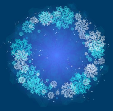 kar taneleri ile soyut Noel çerçeve.