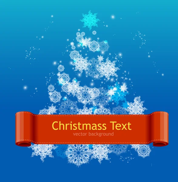 Carte simple avec arbre de Noël blanc — Image vectorielle