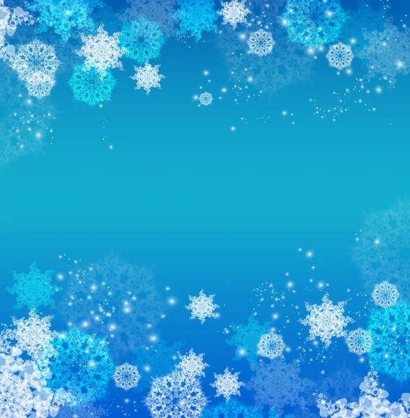 Abstrato fundo de natal com flocos de neve —  Vetores de Stock