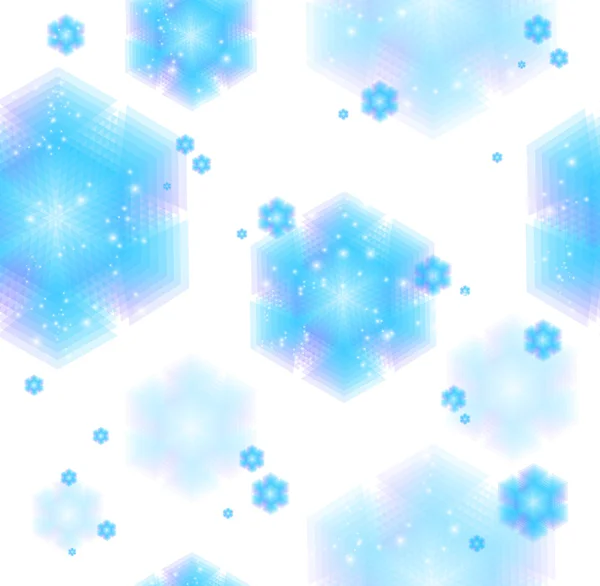 Abstracte kerstachtergrond met sneeuwvlokken — Stockvector