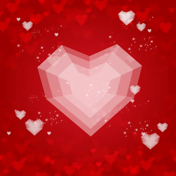 Herz flach valentines day card vektor hintergrund — Stockvektor