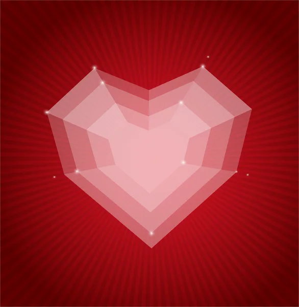 Srdce ploché Valentýna karty vektorové pozadí — Stockový vektor