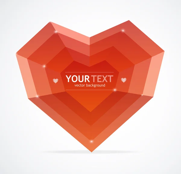 Srdce ploché Valentýna karty vektorové pozadí — Stockový vektor