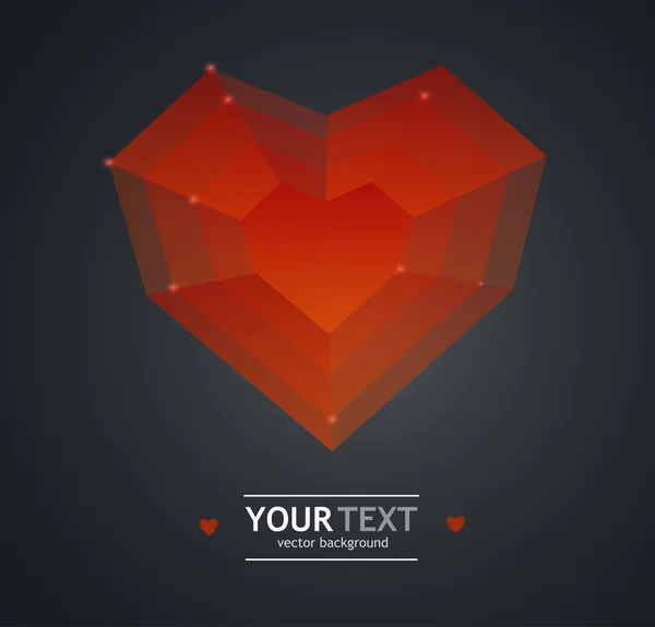 Coeur plat Valentines carte de jour fond vectoriel — Image vectorielle