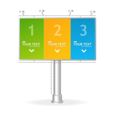 vektör billboard filtresi şablonu, 1, 2, 3 konsept.