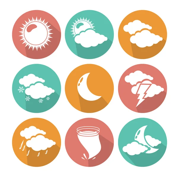 Flat design weather icons — Stock Vector