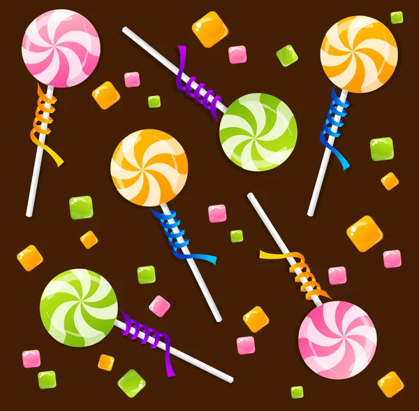 사탕 막대 사탕 배경 패턴 — 스톡 벡터