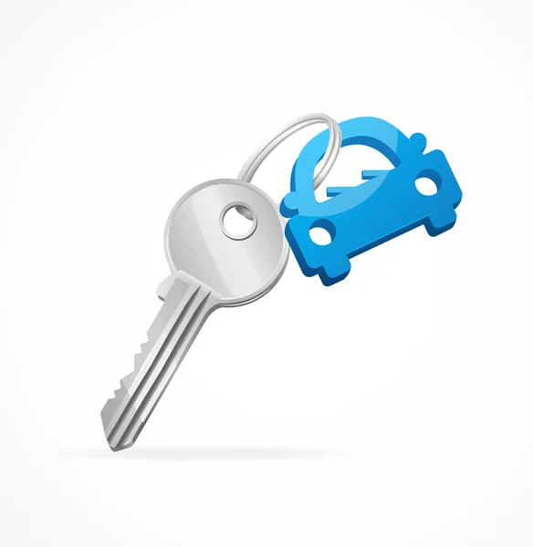 车钥匙和蓝色的钥匙链 — 图库矢量图片