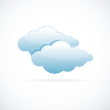 Blue cloud computing clipart