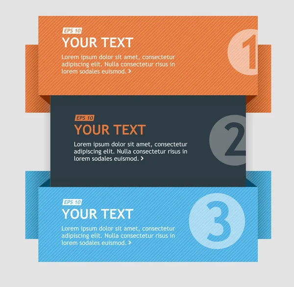 Cajas de texto vectoriales, banner de opciones de infografías — Vector de stock