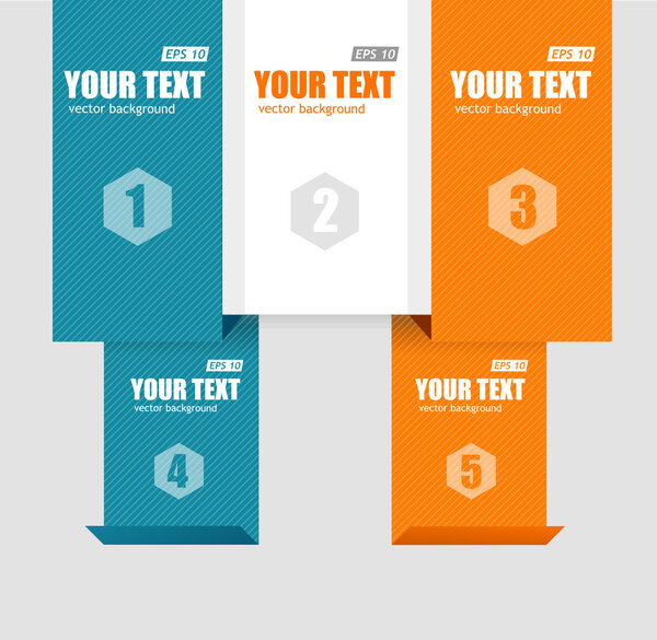 Vector text boxes, infographics options banner