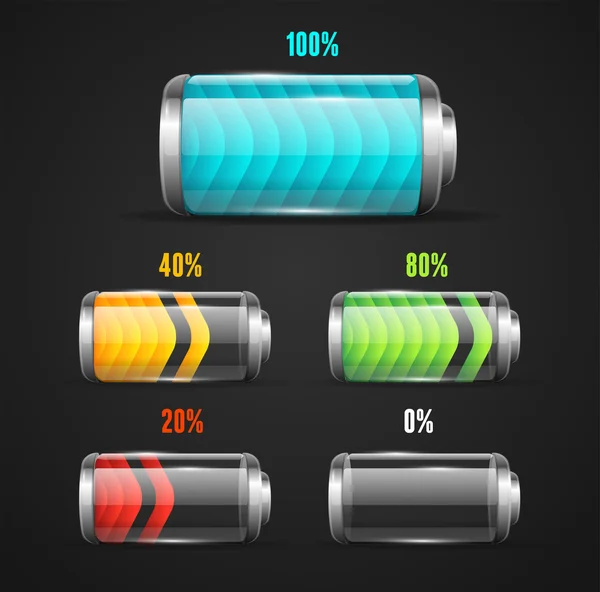 Vektor illustration av batterinivåindikator — Stock vektor