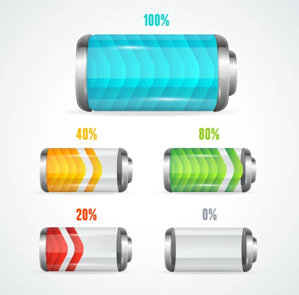 Vektor illustration av batterinivåindikator — Stock vektor
