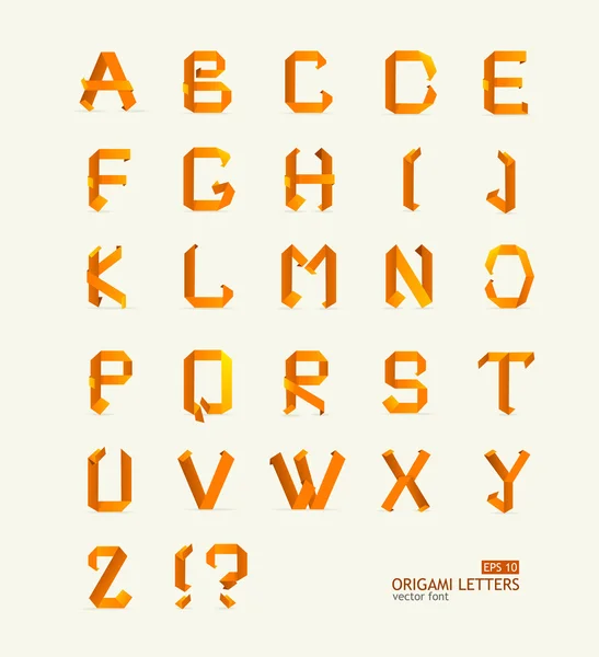 Origami alfabetet bokstäver. papper — Stock vektor