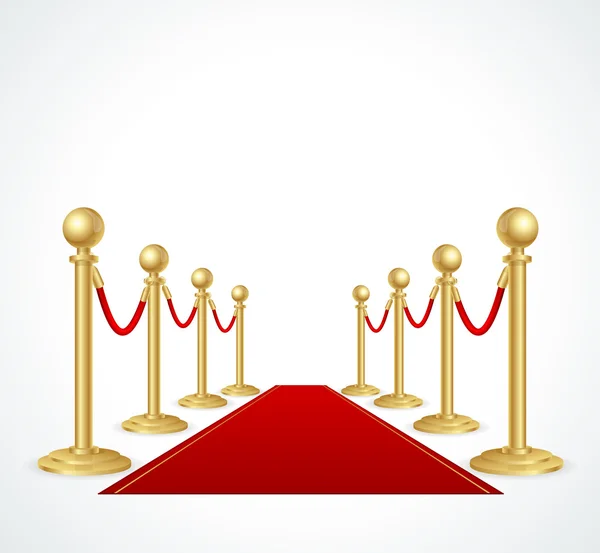 Alfombra de evento rojo vectorial aislada en blanco — Vector de stock