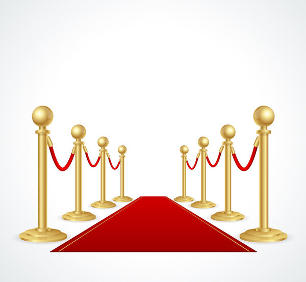 Vector red event carpet isolated on white