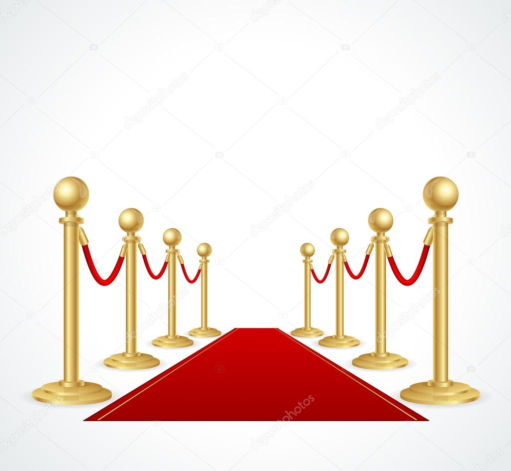 Vector red event carpet isolated on white