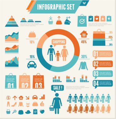 vektör infographics elemanları. alışveriş