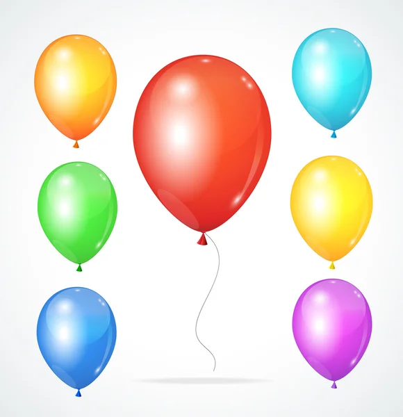Color glossy rainbow balloons — Stock Vector