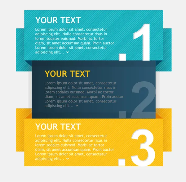 Boîtes de texte vectorielles colorées, bannière d'options — Image vectorielle