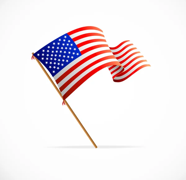 Vector ondeando bandera americana (Bandera de Estados Unidos) ) — Vector de stock