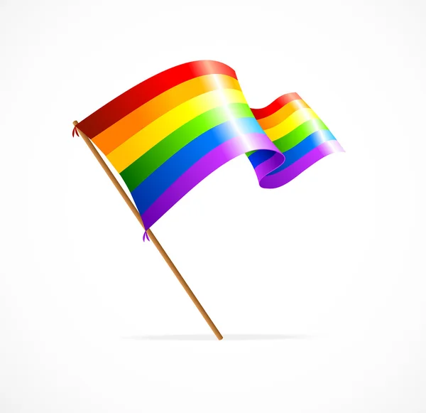 Vector een regenboog vlag wapperend — Stockvector